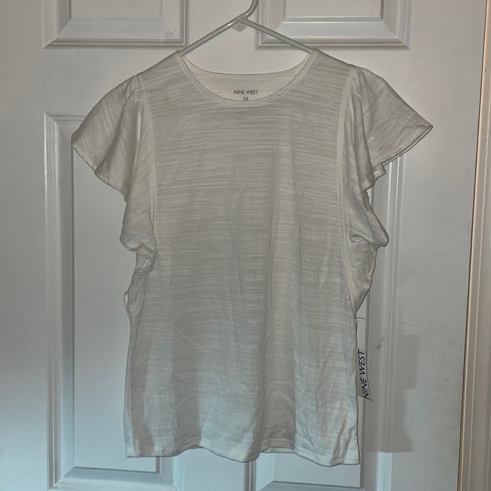 Nine West white dress beach short sleeve top - XS - NWT